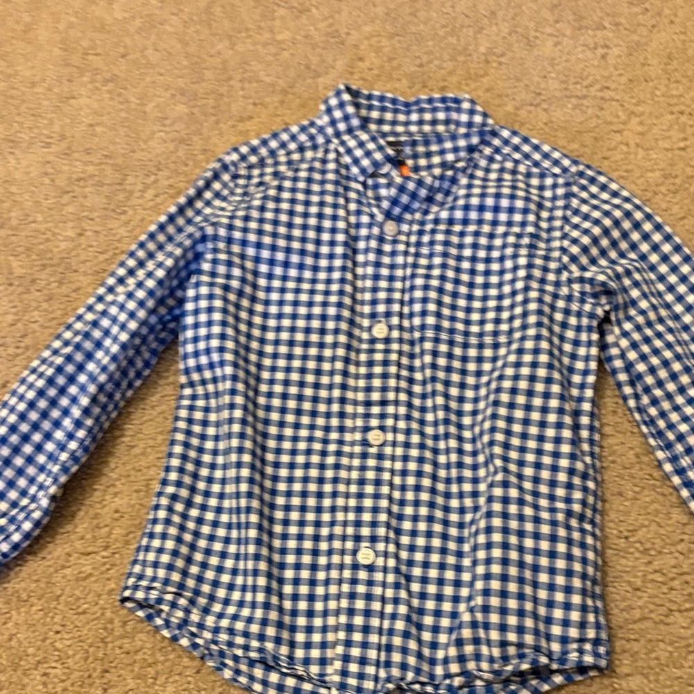 The Children's Place Blue and White Checkered Button Down Shirt